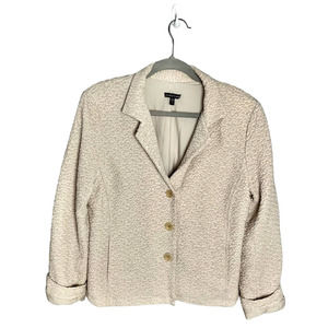 EILEEN FISHER Porcini Luck Beige Textured Blazer